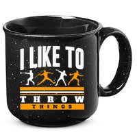 I Like To Throw Things Track And Field Thrower Shot Put 15oz Campfire Ceramic Mug