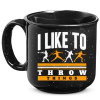 I Like To Throw Things Track And Field Thrower Shot Put 15oz Campfire Ceramic Mug