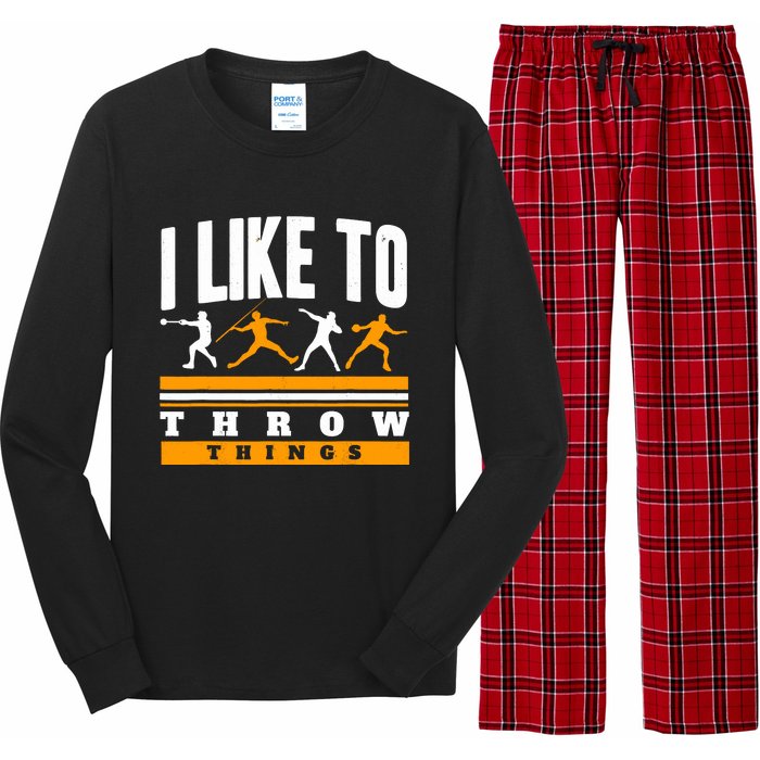 I Like To Throw Things Track And Field Thrower Shot Put Long Sleeve Pajama Set