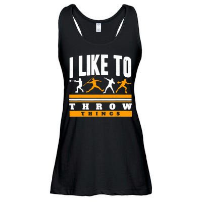 I Like To Throw Things Track And Field Thrower Shot Put Ladies Essential Flowy Tank