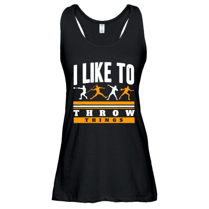 I Like To Throw Things Track And Field Thrower Shot Put Ladies Essential Flowy Tank