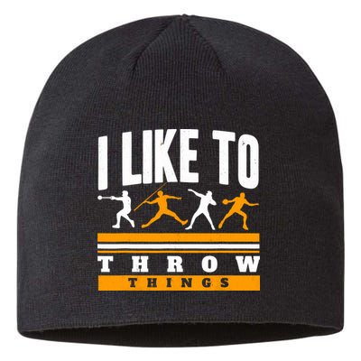 I Like To Throw Things Track And Field Thrower Shot Put Sustainable Beanie