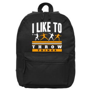 I Like To Throw Things Track And Field Thrower Shot Put 16 in Basic Backpack