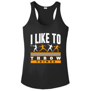 I Like To Throw Things Track And Field Thrower Shot Put Ladies PosiCharge Competitor Racerback Tank