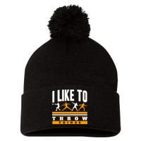 I Like To Throw Things Track And Field Thrower Shot Put Pom Pom 12in Knit Beanie