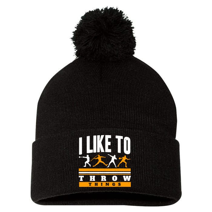 I Like To Throw Things Track And Field Thrower Shot Put Pom Pom 12in Knit Beanie