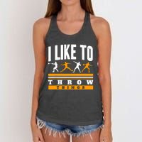 I Like To Throw Things Track And Field Thrower Shot Put Women's Knotted Racerback Tank