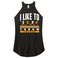 I Like To Throw Things Track And Field Thrower Shot Put Women's Perfect Tri Rocker Tank