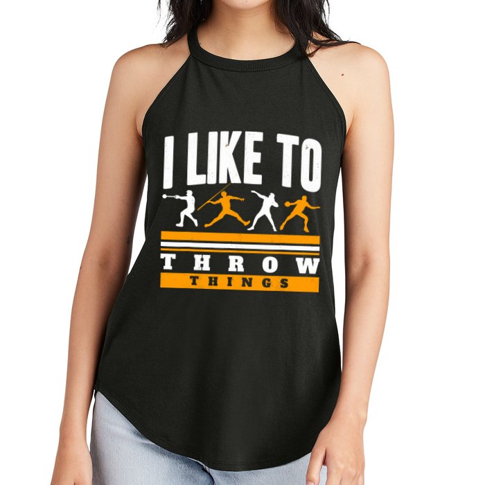 I Like To Throw Things Track And Field Thrower Shot Put Women's Perfect Tri Rocker Tank