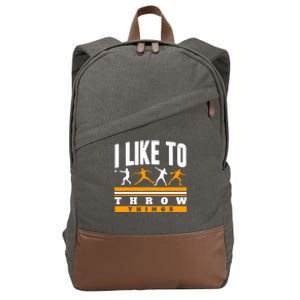 I Like To Throw Things Track And Field Thrower Shot Put Cotton Canvas Backpack