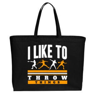 I Like To Throw Things Track And Field Thrower Shot Put Cotton Canvas Jumbo Tote