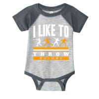 I Like To Throw Things Track And Field Thrower Shot Put Infant Baby Jersey Bodysuit