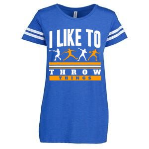 I Like To Throw Things Track And Field Thrower Shot Put Enza Ladies Jersey Football T-Shirt