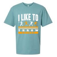 I Like To Throw Things Track And Field Thrower Shot Put Sueded Cloud Jersey T-Shirt
