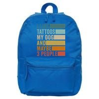 I Like Tattoos My Dog And Maybe 3 People Vintage Retro Gift 16 in Basic Backpack