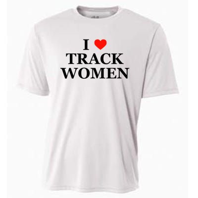 I Love Track Women Funny Sarcastic Athletics Running Humor Cooling Performance Crew T-Shirt