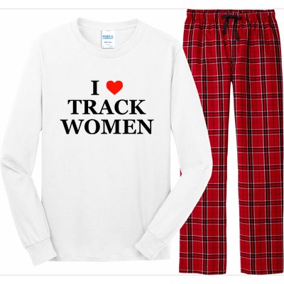 I Love Track Women Funny Sarcastic Athletics Running Humor Long Sleeve Pajama Set