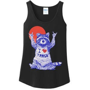 I Love Trash Raccoon Japanese Retro Style Classic Ladies Essential Tank