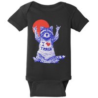 I Love Trash Raccoon Japanese Retro Style Classic Baby Bodysuit