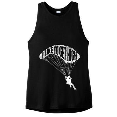 I Like To Get High Skydiver Parachutist Skydive Parachute Ladies PosiCharge Tri-Blend Wicking Tank