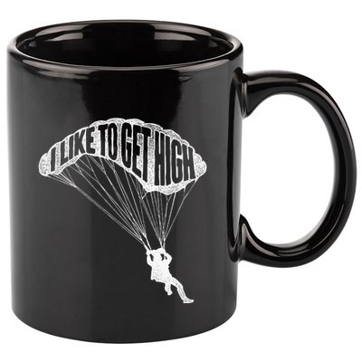 I Like To Get High Skydiver Parachutist Skydive Parachute 11oz C Handle Ceramic Mug