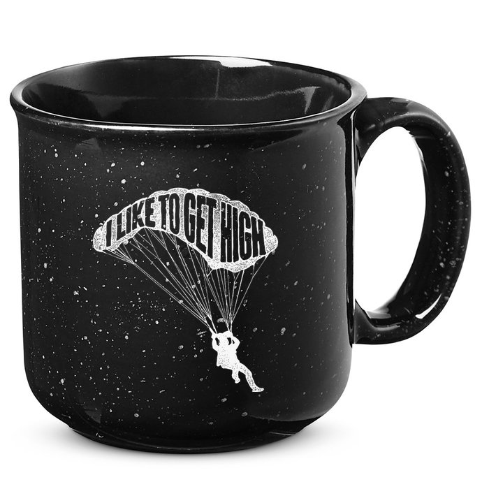 I Like To Get High Skydiver Parachutist Skydive Parachute 15oz Campfire Ceramic Mug