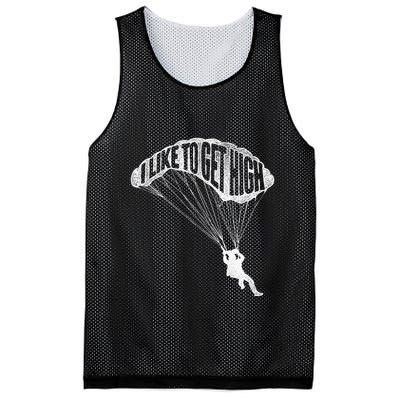 I Like To Get High Skydiver Parachutist Skydive Parachute Mesh Reversible Basketball Jersey Tank