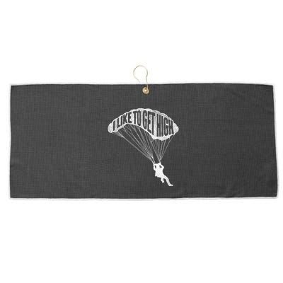 I Like To Get High Skydiver Parachutist Skydive Parachute Large Microfiber Waffle Golf Towel