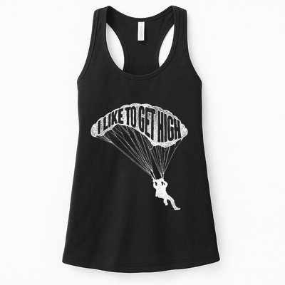 I Like To Get High Skydiver Parachutist Skydive Parachute Womens Tank Top