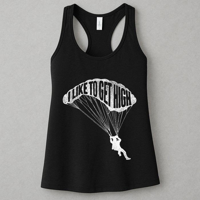 I Like To Get High Skydiver Parachutist Skydive Parachute Womens Tank Top
