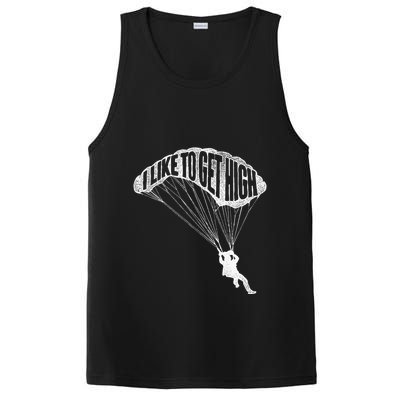 I Like To Get High Skydiver Parachutist Skydive Parachute PosiCharge Competitor Tank