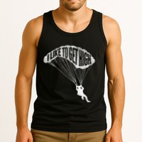 I Like To Get High Skydiver Parachutist Skydive Parachute Tank Top