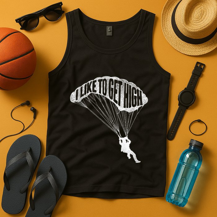 I Like To Get High Skydiver Parachutist Skydive Parachute Tank Top