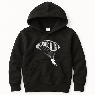 I Like To Get High Skydiver Parachutist Skydive Parachute Kids Hoodie