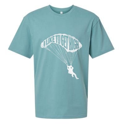 I Like To Get High Skydiver Parachutist Skydive Parachute Sueded Cloud Jersey T-Shirt