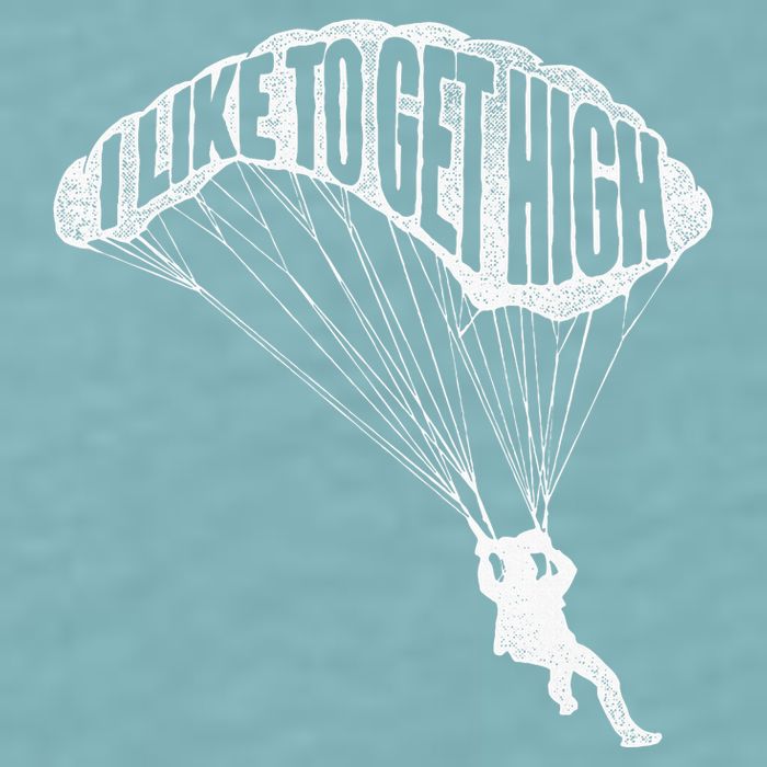 I Like To Get High Skydiver Parachutist Skydive Parachute Sueded Cloud Jersey T-Shirt