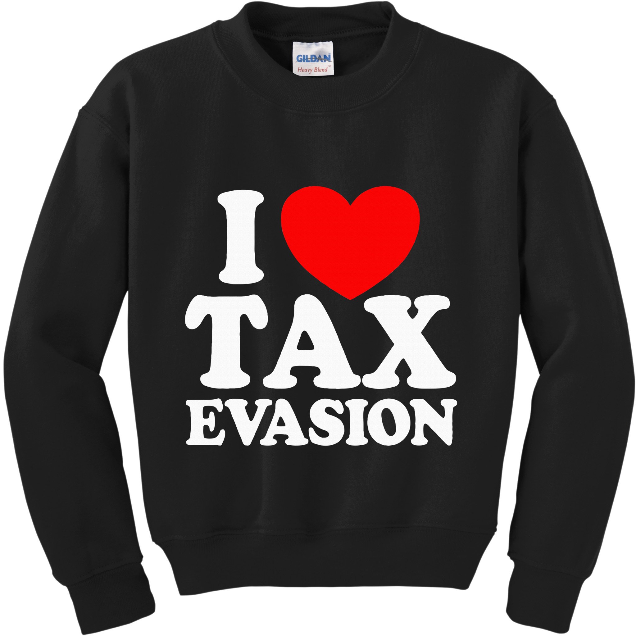 I Love Tax Evasion Funny Commit Tax Fraud I Love Tax Evasion Kids Sweatshirt