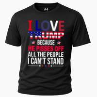 I Love Trump Because He Pisses Off All The People I Can’T Stand Cooling Performance Crew T-Shirt