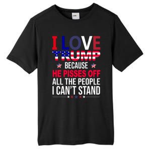 I Love Trump Because He Pisses Off All The People I Can’T Stand Tall Fusion ChromaSoft Performance T-Shirt