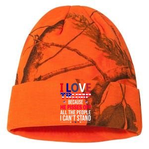 I Love Trump Because He Pisses Off All The People I Can’T Stand Kati Licensed 12" Camo Beanie