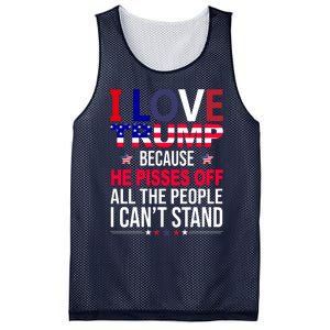 I Love Trump Because He Pisses Off All The People I Can’T Stand Mesh Reversible Basketball Jersey Tank