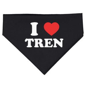 I Love Tren I Heart Tren Bodybuilder Heart Tren Vaccinated USA-Made Doggie Bandana