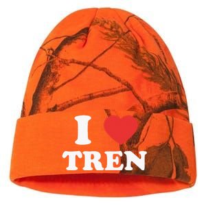 I Love Tren I Heart Tren Bodybuilder Heart Tren Vaccinated Kati Licensed 12" Camo Beanie