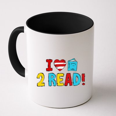 I Love To Read Heart Read Red And White Stripe Animated Cat Coffee Mug
