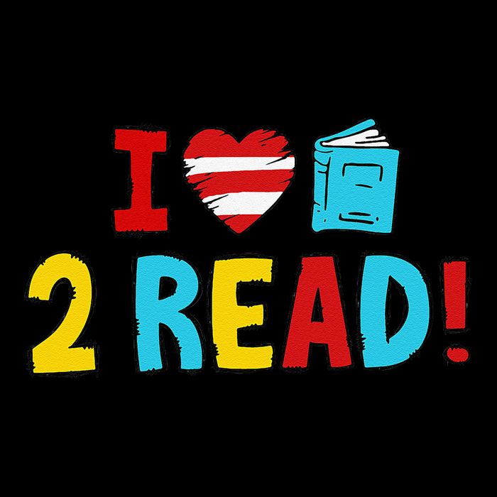 I Love To Read Heart Read Red And White Stripe Animated Cat Flat Bill Trucker Hat