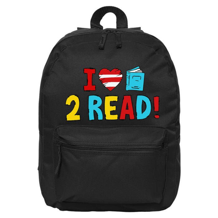 I Love To Read Heart Read Red And White Stripe Animated Cat 16 in Basic Backpack