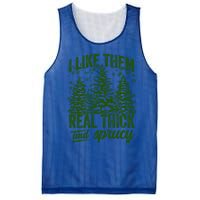 I Like Them Real Thick And Sprucey Funny Christmas Tree Gift Mesh Reversible Basketball Jersey Tank