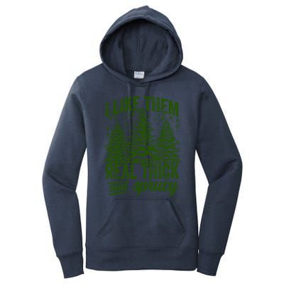 I Like Them Real Thick And Sprucey Funny Christmas Tree Gift Women's Pullover Hoodie