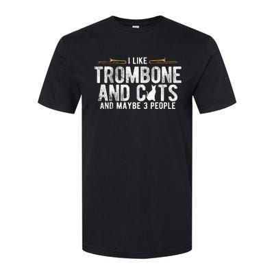 I Like Trombone And Cats Marching Band Jazz Trombone Softstyle® CVC T-Shirt