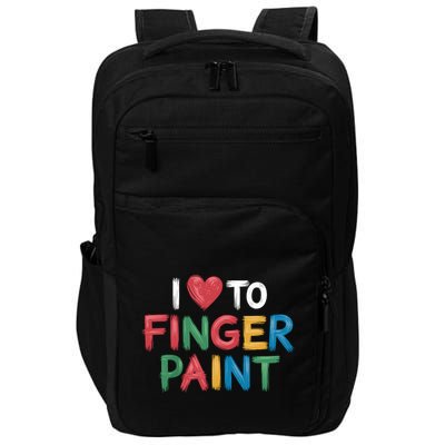 I Love To Finger Paint Art Lover Couple Valentine Design Raglan Baseball Impact Tech Backpack
